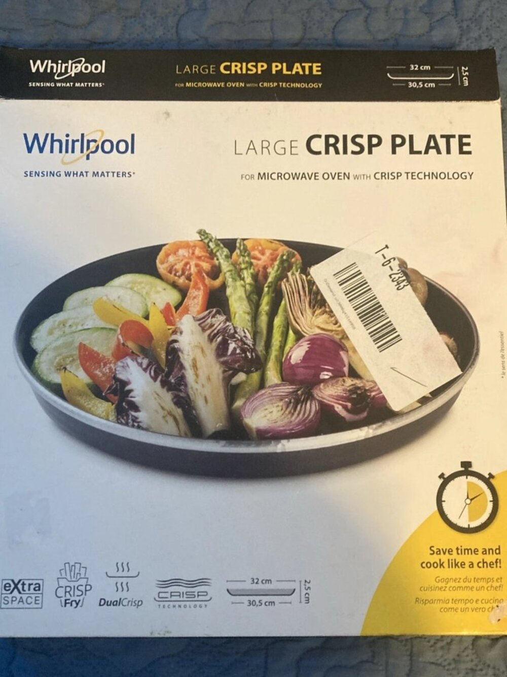 Whirlpool Large Crisp Plate For Microwave Oven Black W10120480